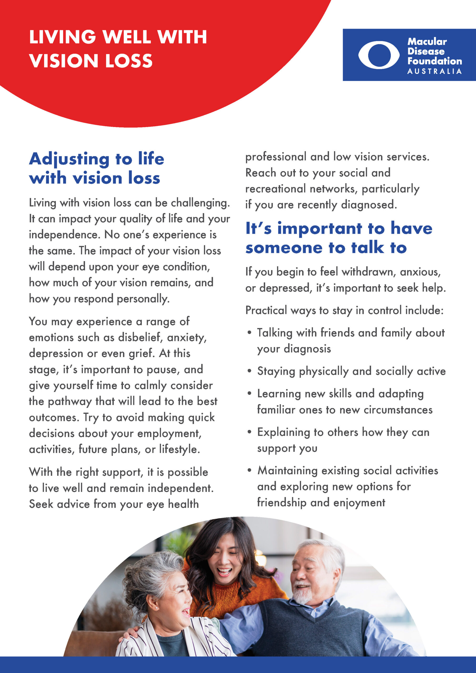 Living well with low vision booklet