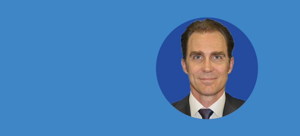 Alex Hunyor on blue background